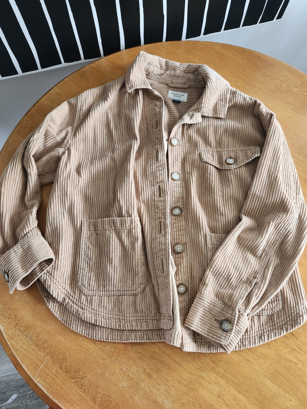 American Eagle Outfitters Tan Corduroy Jacket With Pockets - Picture 1 of 10
